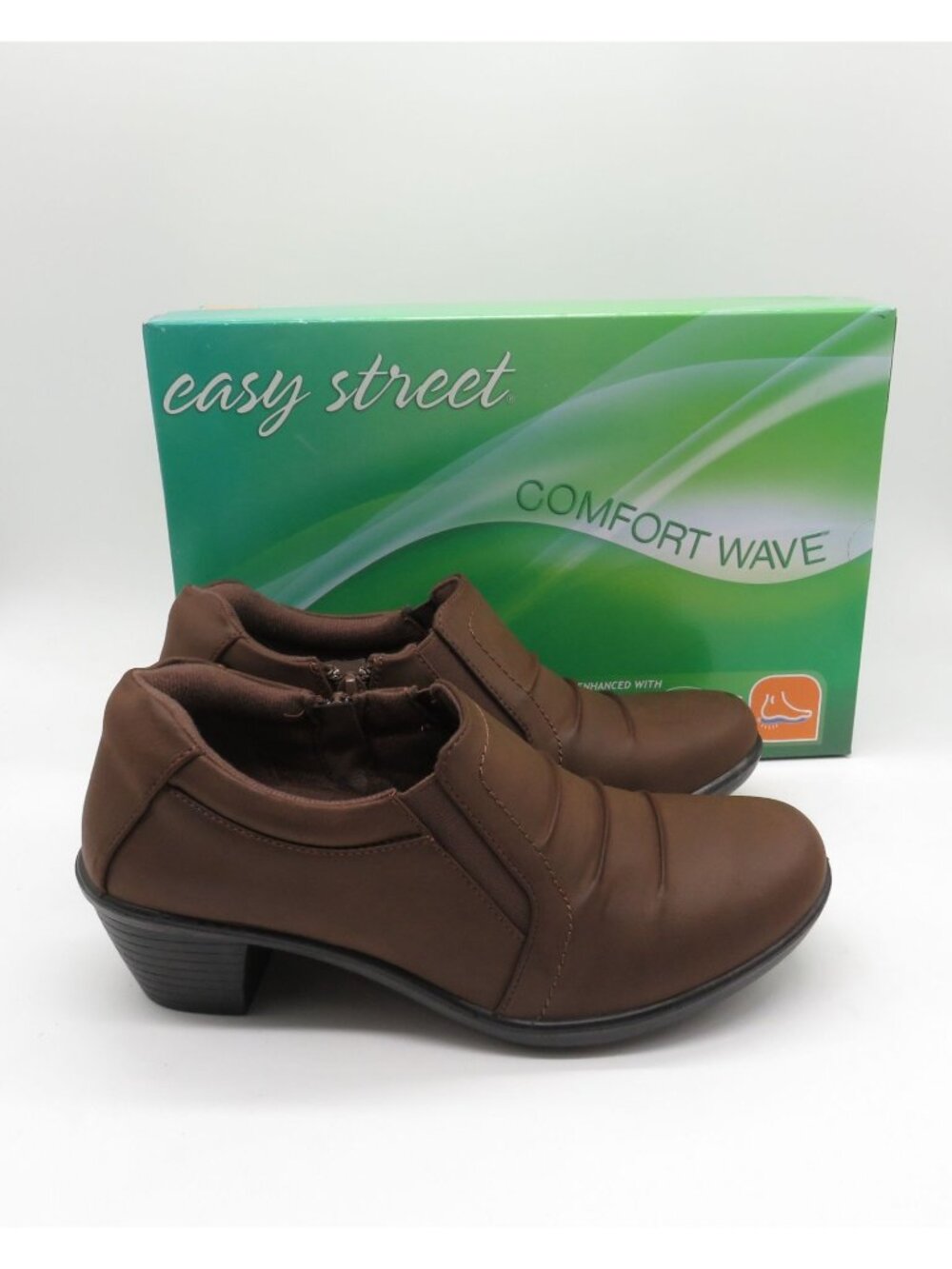 Easy Street Comfort Wave Chipper Brown Matte Womens Shoes Size 9 Narrow